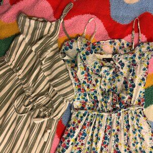 Bundle! Size S Maxi Dresses 💐 Gap Rainbow Confetti, Express Green Stripe